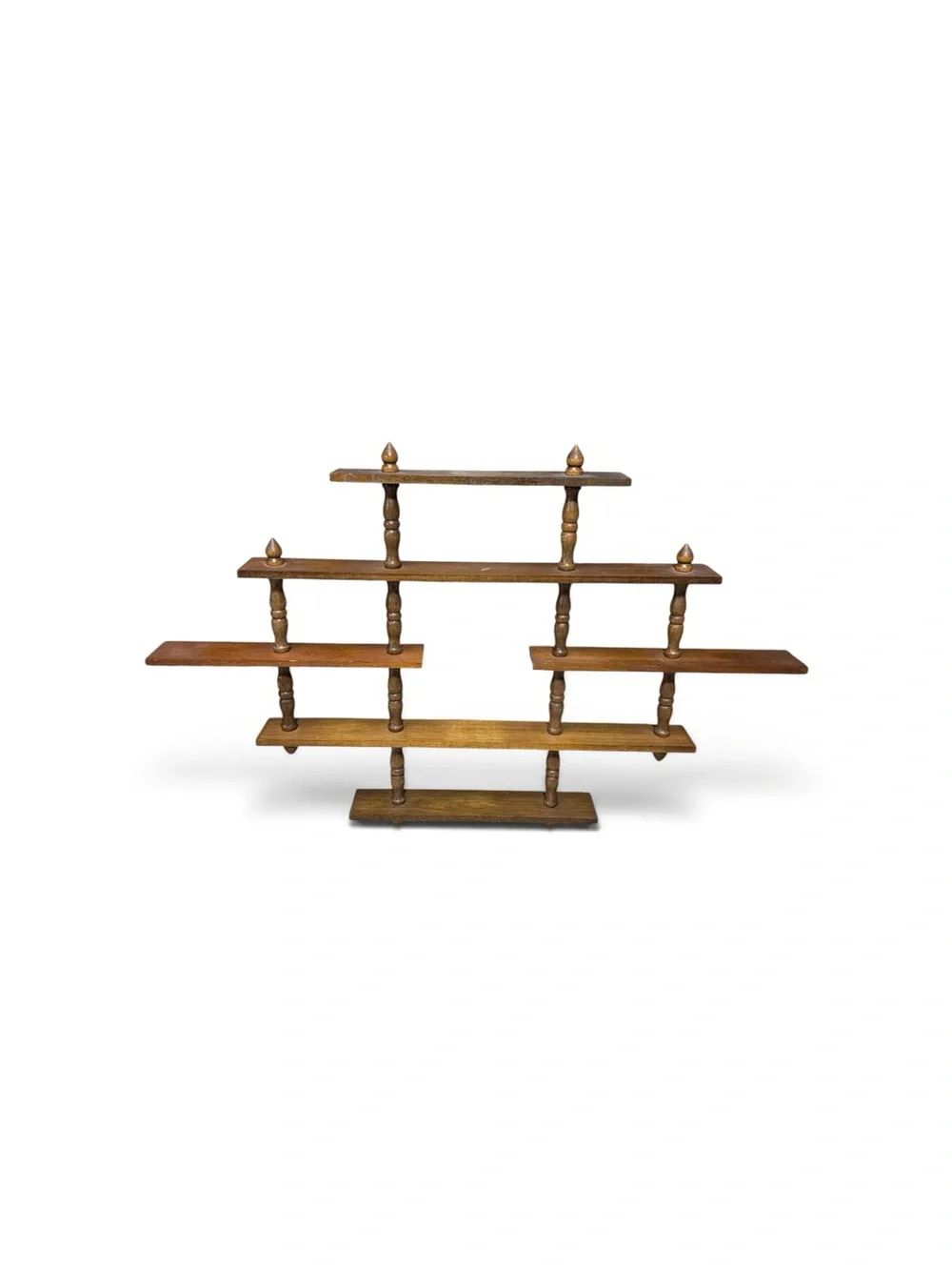 Vintage Wood Whatnot Display Shelf Colonial Wall Curio Shelf Made in Taiwan